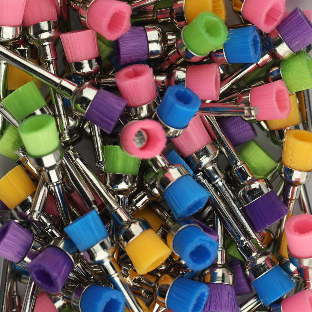 Latch Style Flat Prophy Cup Brush Colored 