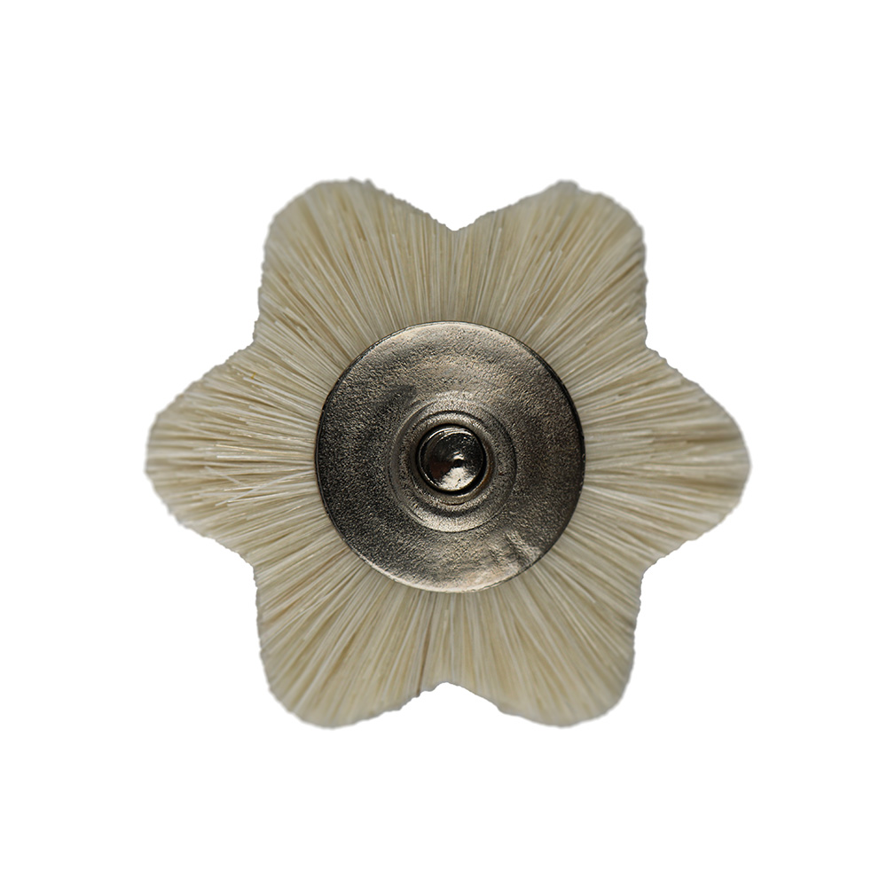 Plain White Wool Six Star Brush with Handle - MSHS 78 W6