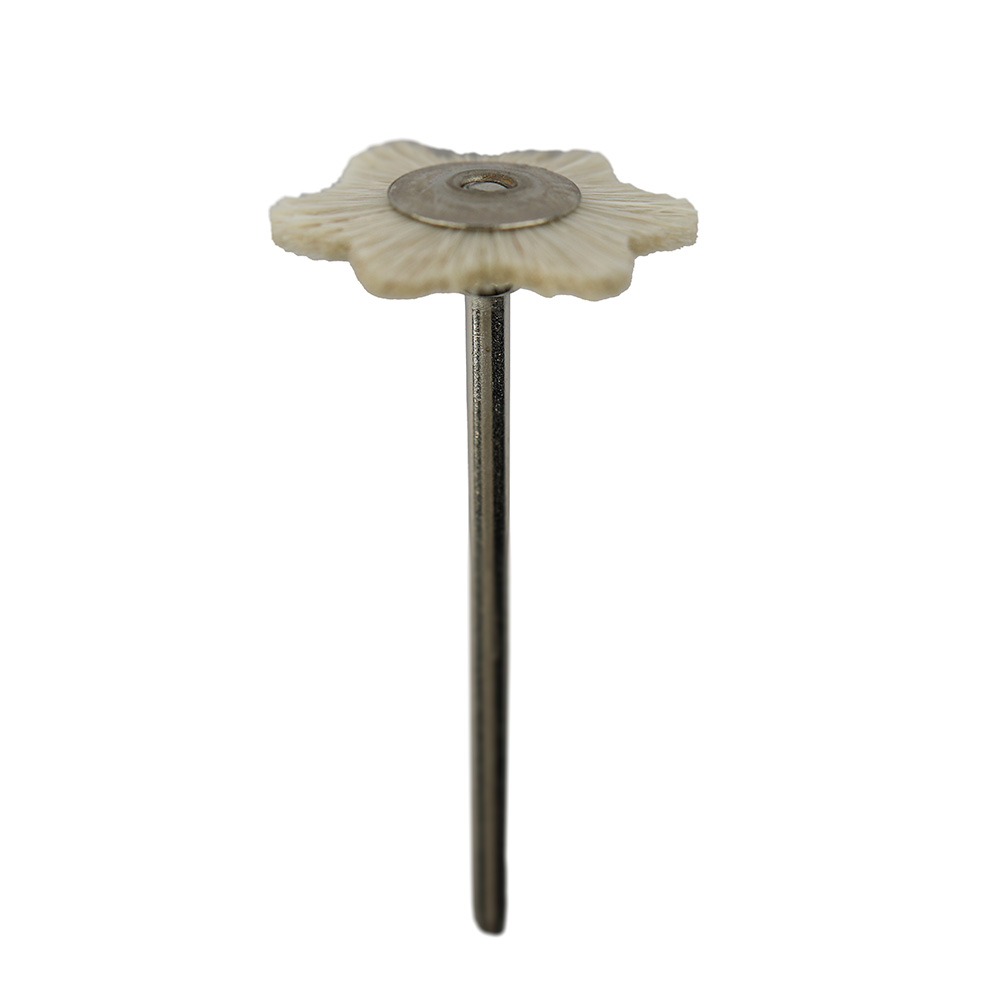 Plain White Wool Six Star Brush with Handle - MSHS 78 W6