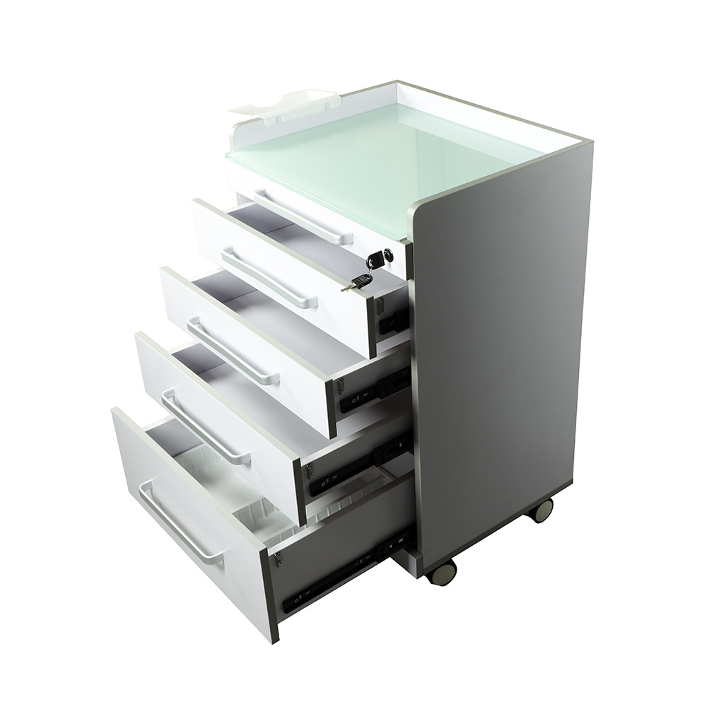 Four Drawers  Glass Tabletop - UM-401AW